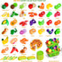 100 2 2 3 4 5 PCS Cutting Play Food Toy for Kids Kitchen, Pretend Food Kitchen Toys Accessories with Baskets, Fake