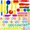 iShyan Dough Tools Play for Kids,70Pcs Basic Dough Play Toys Includes Roller,