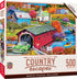 Country Escapes - Hill Village Covered Bridge 500 Piece Puzzle