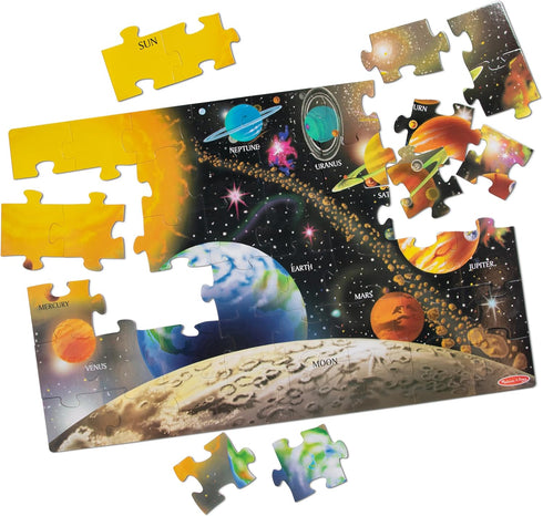 Melissa & Doug Solar System Floor Puzzle (48 pcs, 2 x 3 Feet) - Educational Toy, FSC Certified
