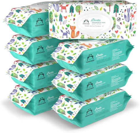 Amazon Brand - Mama Bear Gentle Formulated without Fragrance Baby Wipes, Hypoallergenic,