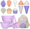 MarcZero 17Pcs Silicone Beach Toys,Modern Baby Beach Toys,Travel Friendly Beach Set,Silicone Bucket,