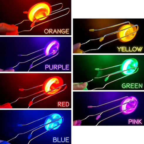 7 Pack Light Up Gyro Wheels Toy Set, Light Up Magnetic Sensory Toy with Spinning Wheel and Flashing LED Lights, Retro Magic Rail Light Up Gyro for Boys and Girls