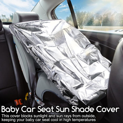 Baby Car Seat Sun Shade Cover - Toddler Car Seat Cooler with Draw String, Blocks Sunlight & UV Rays (42.5" x 29")
