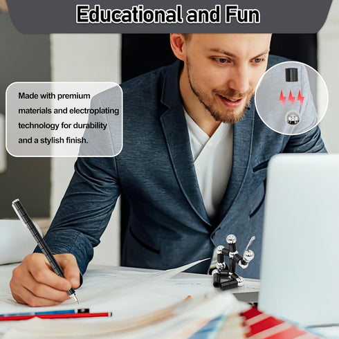 Magnetic Fidget Pen, Deformable Metal Stress Relief Gadget for Adults & Teens, Novelty Fidget Toy for Birthday