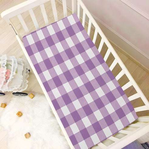 Flradish Cozy 27 39 Purple Gingham Crib Sheets for Boys or Girls,Stretchy Fitted Soft Breathable Crib Sheet
