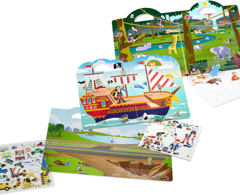 Set Melissa & Doug Adventure Puffy Sticker - Pirates, Vehicles & Safari Themes