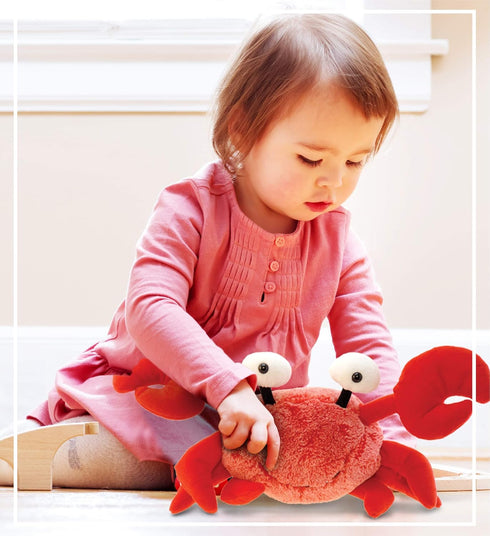 DolliBu Red Crab Stuffed Animal - Adorable 12 Inch Super Soft Crab Plush Toy for Kids, Teens, and Adults