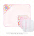 3 Spasilk Baby Bath Hooded Terry Towel with Washcloths, Baby Bath Essentials, One Size, Pink Fish