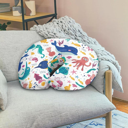 Hechitok Cartoon Ocean Nursing Pillow Cover Slipcover, Breastfeeding Newborn Infant Feeding Cushion Cover Pillow