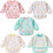 Long Sleeved Bibs, Pack of 5,Lightweight Waterproof Shirt Bibs for Baby Toddler