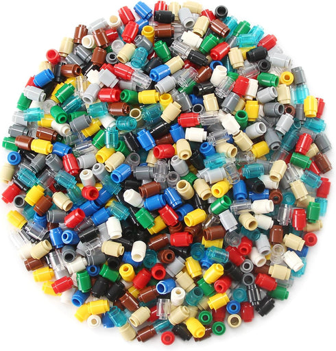 Feleph 600 Pieces 1x1 Round Bricks Bulk Multicolored Classic Basic Parts Building Creative Play Set Blocks