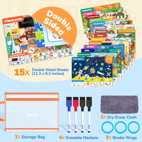 3-5, 4-8 JoyCat Seek & Find Game Books - Preschool Learning Activity for Toddlers & Kids Ages Travel Activities Toys