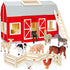 Farm Animals Toys for 3+ Year Old Toddlers, Big Wooden Barn Farm Playset with Figures, Educational Learning Toys, Ideal