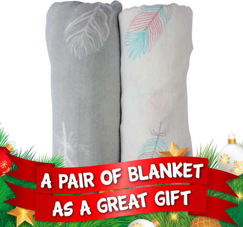 (2) BABY LOOVI muslin swaddle blanket
