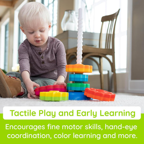 1+ Fat Brain Toys SpinAgain, Baby Stacking & Spinning Toys for Toddlers Ages