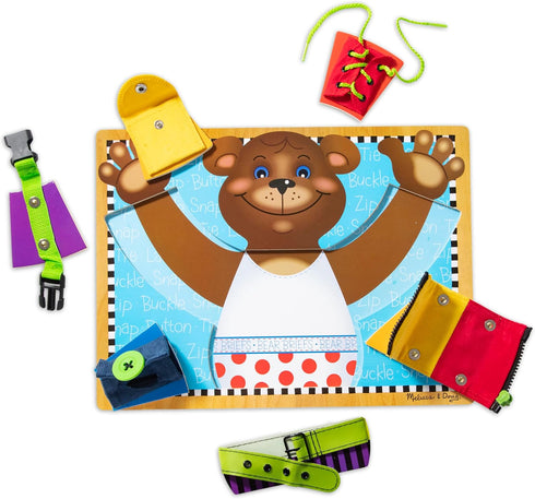 Melissa & Doug Basic Skills Puzzle Board - Wooden Activity Board for Fine Motor Skills, Ages 3+