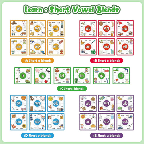 Phonics Puzzle Games, Spelling Games, Flash Cards for Toddlers, Educational Toys for Kids Preschool Learning