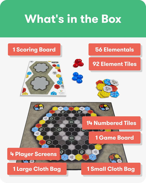 10+ 92 56 14 4 2 2-4 SimplyFun Matter Board Game Area Control Strategy Game for Teens and Adults Ages Includes Game