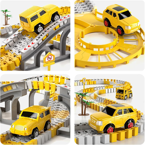 3 4 5 6 2PCS 4 2 3 4 5 6+ iHaHa Toddlers Construction Race Tracks Toys Gifts for Years Old Boys Kids, Electric Race