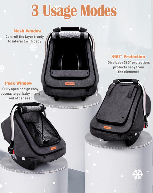 Youpinby Cozy Waterproof Baby Stoller Bunting Bags Winter Carseat Canopies Cover to Protect Baby from Cold Wind, Super