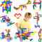 FUBAODA STEM Learning Pipe Tube Toys, 96 Pcs Multicolor Building Blocks Set with Wheels, Spouts & Joints for Kids Ages