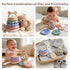 Set 6+ Baby Bear Teething & Stacking Toy - Teething Toys Silicone Teethers, Soft Baby Stacker Rings Teether, Learning