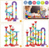 Marble Run Set | Building Blocks and Glass Marbles for Kids Ages 4-8, STEM Educational Race Game