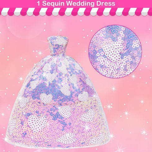 37 11.5 Inch 1Sequin 5 5 4 2 10 5 BARWA Pcs Doll Clothes and Accessories for Girl Dolls Including Wedding Gown, Tops