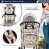 SUABO Backpack Hand Drawn Leaf Pattern Baby Diaper Bag Large Bag Waterproof Travel Diaper Bags for Moms and Dads