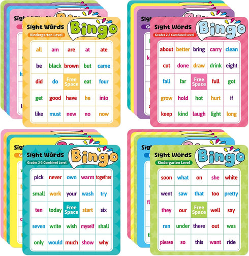 Fancy Land Sight Word Bingo Game Kids Adults Dolch's & Fry's Words