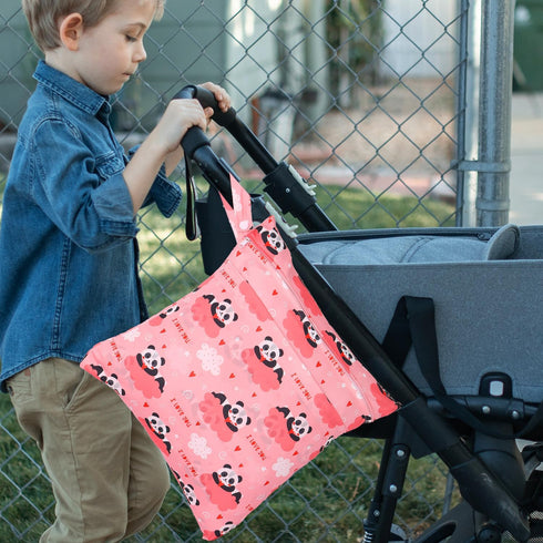 3pcs 2 Cloth Diaper Wet Dry Bags Waterproof Reusable Wet Bag with Zipper Pockets & Handle Washable Laundry Bags