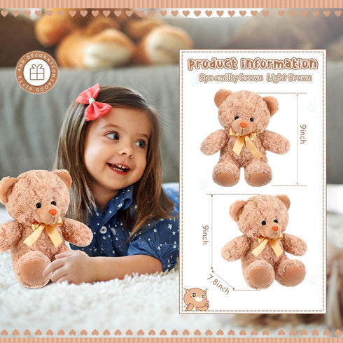 9 Packs 8 Inch Civaner Bear Stuffed Animals Bulk Plush Bears Doll Toys for Baby Shower Graduation Birthday Wedding