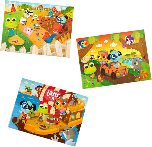 B. toys Jigsaw Puzzles Set Classic Set with Colorful Designs Educational and
