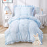 Wowelife Boho Tufted Toddler Bedding Set for Girls, 4 Pcs Ruffle Floral