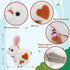 Easfan Interactive Jumping Bunny Stuffed Animal - Talking Hopping Spotted Rabbit Educational Plush Toy for Kids, 7''