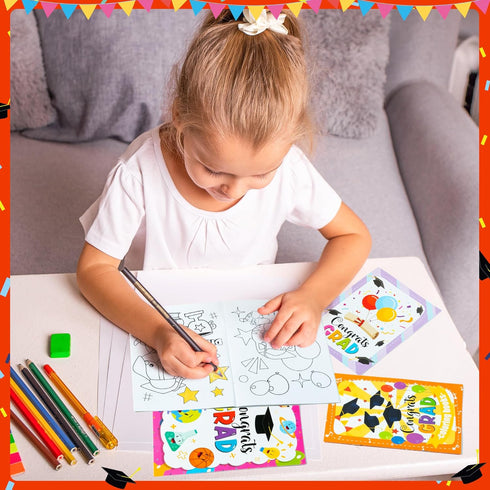 24Pcs Kindergarten Graduation Coloring Books - Congrats Grad DIY Color-in Pages Books for Kids Bulk Pre-kindergarten