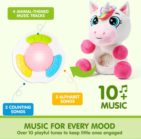 6+ JOYIN Musical Unicorn Plush Baby Toy, Stuffed Animal with Music & Light, Baby Musical Soft Plush Toys for Infant