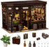 Spilay DIY Miniature Dollhouse Kit, Corner Tavern Dollhouse with LED Light, Mini