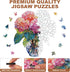 200 10.23x11.6 Pieces Flowers Wooden Puzzles for Adults, Hydrangea Unique Shaped Wooden Jigsaw Puzzles for Adults
