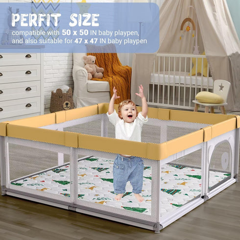 50" 50" Tummy (50x50, Baby Play Mat X Playpen Mat Thicken One-Piece Baby Crawling Mat Non-Slip Cushioned Baby Floor