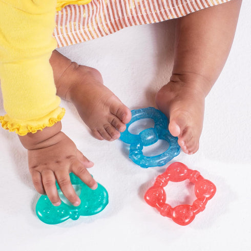 3 3-Pack Bright Starts Stay Cool Teethers, Water-Filled & Chillable, BPA Free Teething Toy, Ages Months+, Unisex
