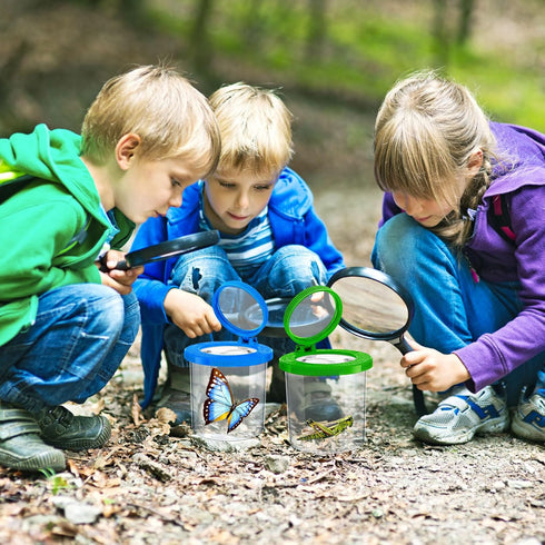 Insert Bug Viewer for Kids, 2PCS Magnifying Insect Box Bug Catcher Kit, Backyard Explorer Insect Bug Viewer