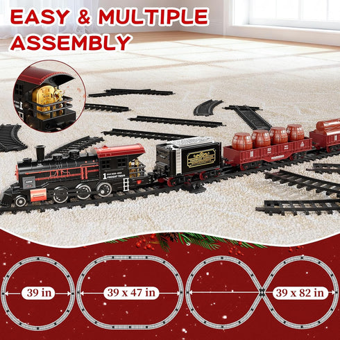 NIPLOOOW Set 3-5, 3 4 5 6 7 8 Train for Kids Electric Train Toy with Realistic Sound, Lights and Smoke for Under