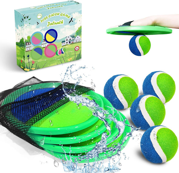 Jalunth Ball Catch Set Game Toss Paddle - Beach Toys Back Yard Outdoor