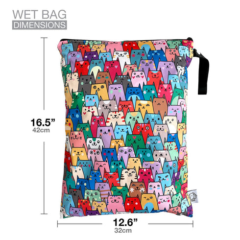 Swimming 12.6'' 16.5'' FLOCK THREE Washable and Reusable Wet Dry Bag Diaper Bag Water Resistant Bag Travel Toiletries