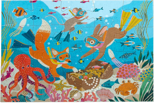 eeBoo - Deep Sea Treasure - 20 Piece Puzzle - 15 x 11 Kids Jigsaw - Ocean Themed for Ages 3+