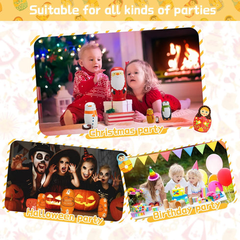 2 Sets Unpainted Nesting Dolls, Create Your Own Christmas Russian Doll Wooden Matryoshka DIY Kit