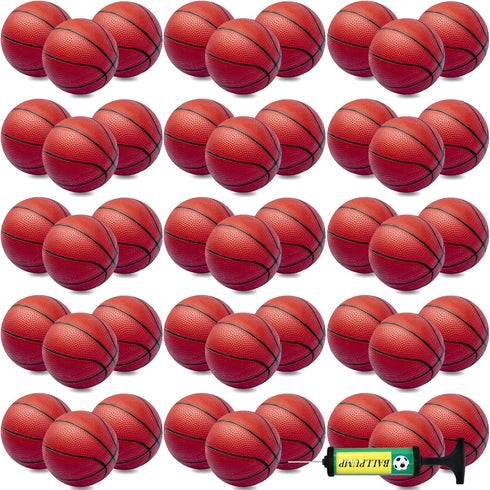 40Pcs 6" Inflatable Mini Basketball Balls Bulk Set, PVC Small Basketball for Over The Door Games and Indoor Outdoor Play