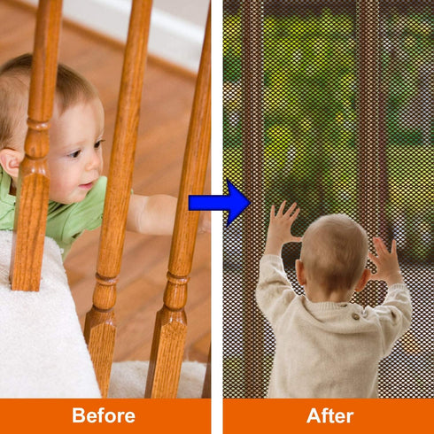 Child Safety Net, Durable Banister Guard for Baby Safety Stairs, Railing, Balcony, Easy Install Stair Netting (10ft